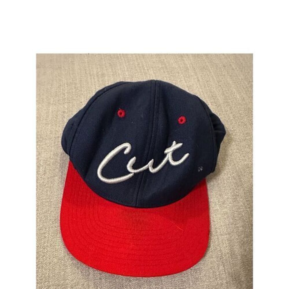 CUT‎ The Classics Navy Blue & Red  Baseball Cap with Script Logo Embroidery